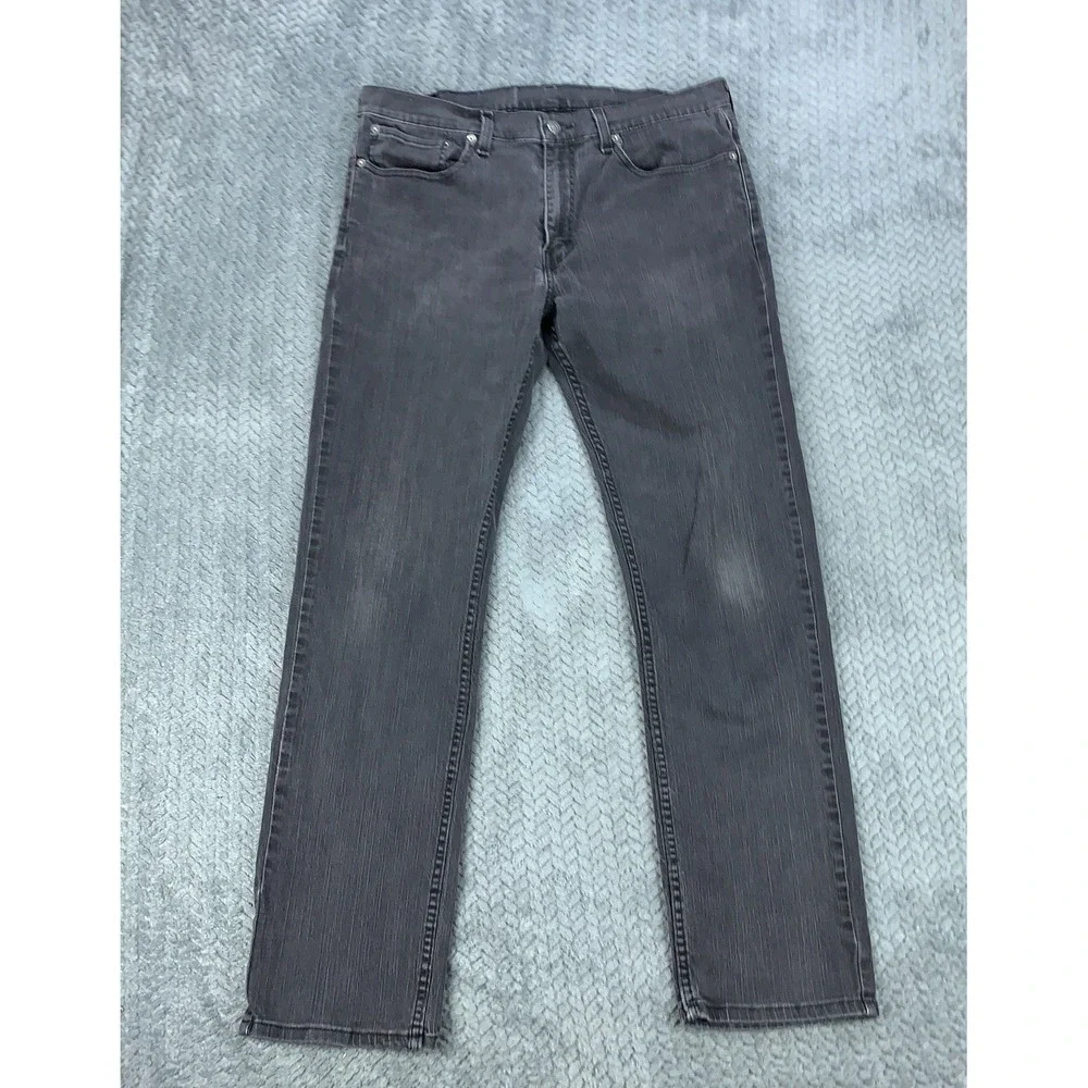Levis Jeans Men's 36x34 (Fits 35x32) Black 559 Relaxed Straight Stretch Faded